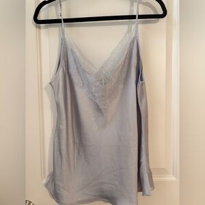 Soma Sensual Lace Trim Satin Top